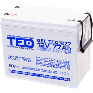 Baterie 75Ah Solara, UPS 12V 77Ah Acumulator Gel TED Electric TED003409