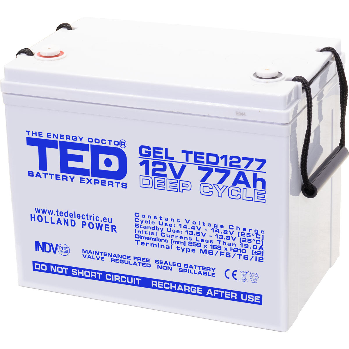 Baterie 75Ah Solara, UPS 12V 77Ah Acumulator Gel TED Electric TED003409