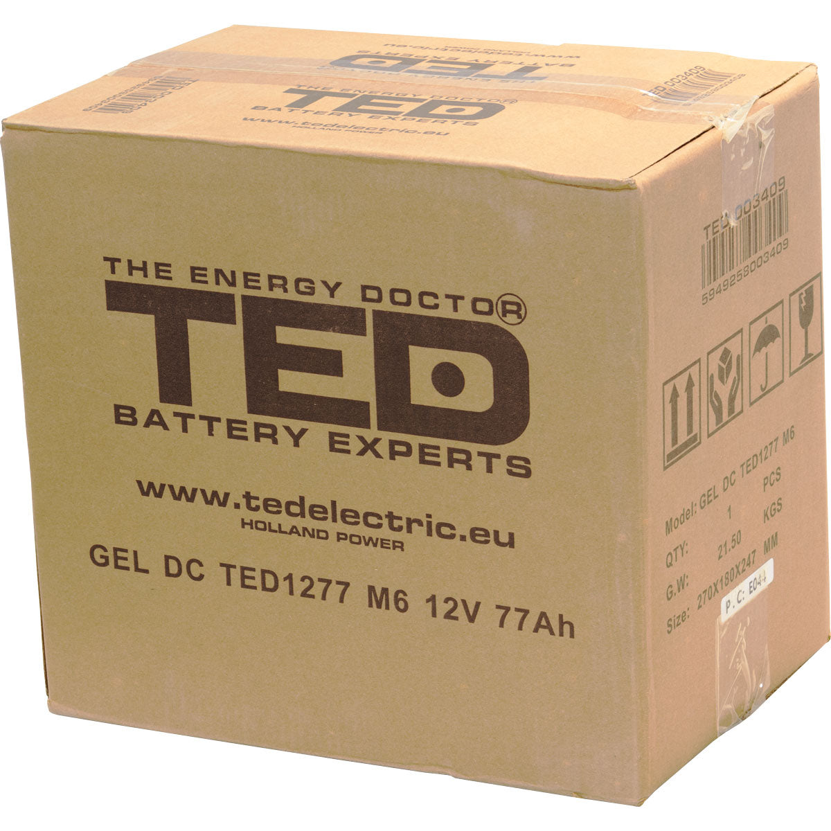 Baterie 75Ah Solara, UPS 12V 77Ah Acumulator Gel TED Electric TED003409