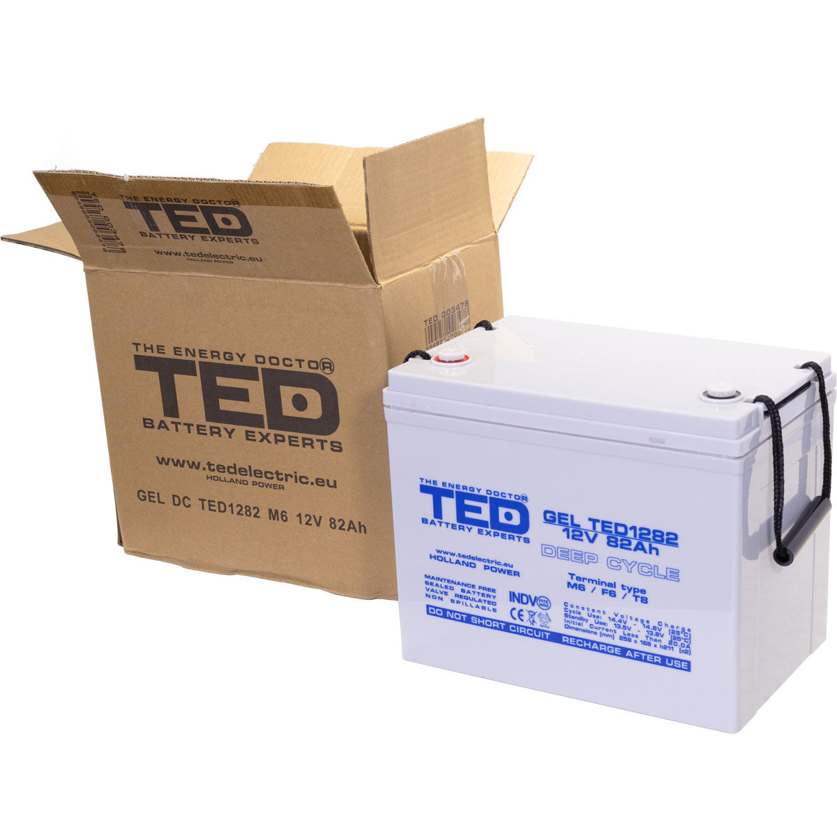 Baterie 80Ah Solara, UPS 12V 82Ah Acumulator Gel TED Electric TED003478 Imagine secundară a produsului