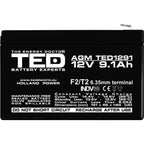 Baterie UPS 12V 9.1Ah F2 Acumulator TED Electric TED003263