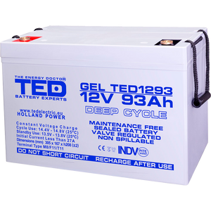 Baterie 90Ah Solara, UPS 12V 93Ah Acumulator Gel TED Electric TED003485