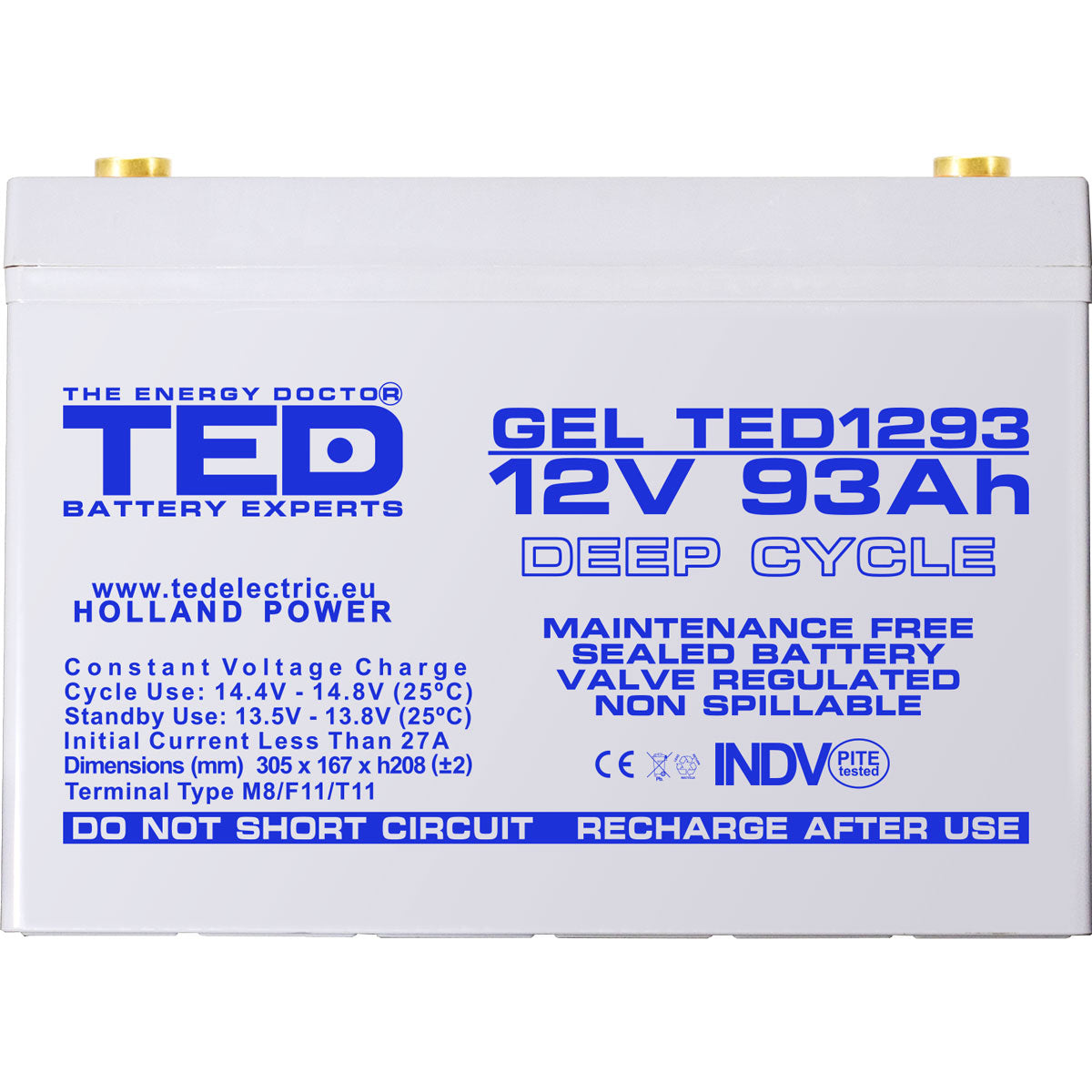 Baterie 90Ah Solara, UPS 12V 93Ah Acumulator Gel TED Electric TED003485