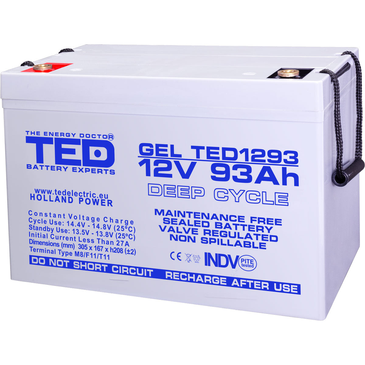 Baterie 90Ah Solara, UPS 12V 93Ah Acumulator Gel TED Electric TED003485
