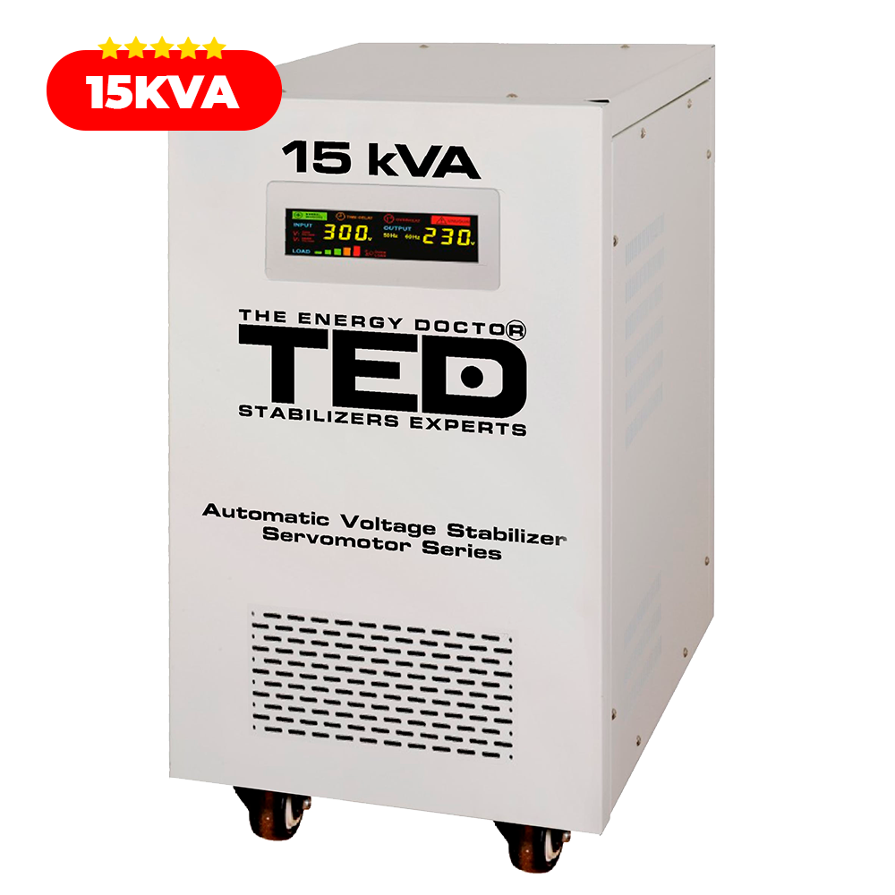 Stabilizator Tensiune Monofazic Servomotor 15KVA 12kW - Regulator TED Electric Imagine secundară a produsului