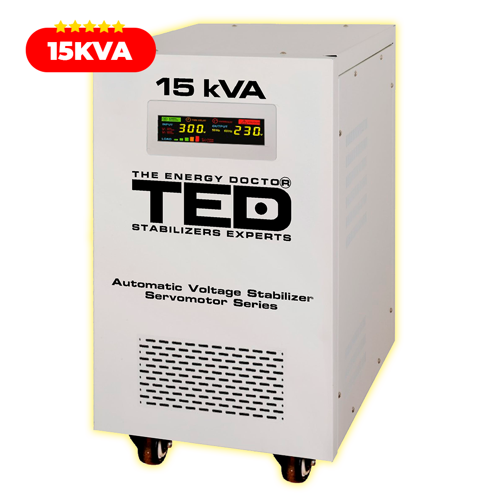 Regulator stabilizator tensiune monofazic servomotor 15KVA 12kW TED000095