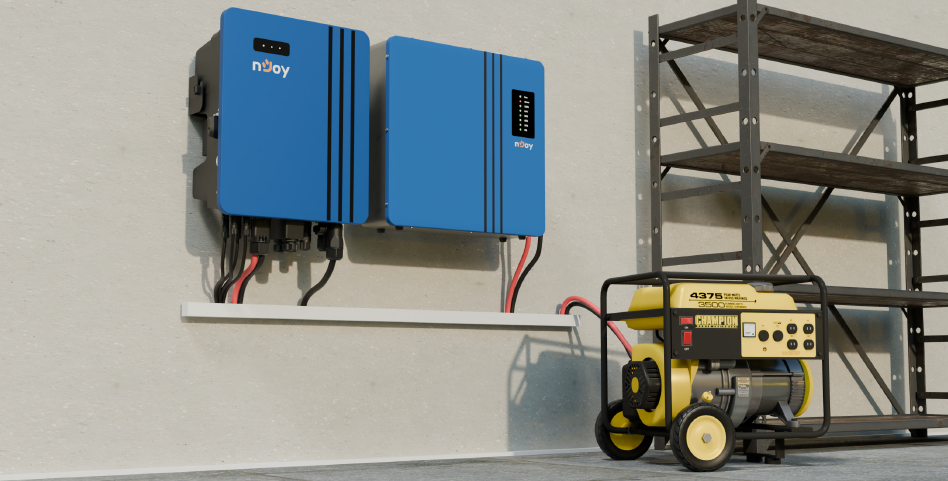 Kit Invertor Hibrid 5kW + Baterie LiFePO4 10kW nJoy