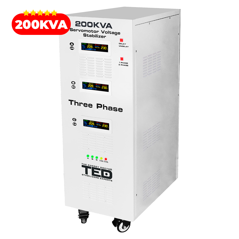 Stabilizator Tensiune Trifazic Servomotor 200KVA 142kW - Regulator TED Electric Imagine secundară a produsului