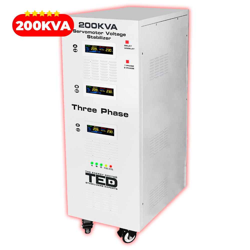 Regulator Stabilizator Tensiune Servomotor 200KVA 142kW TED Electric  Imagine principală a produsului