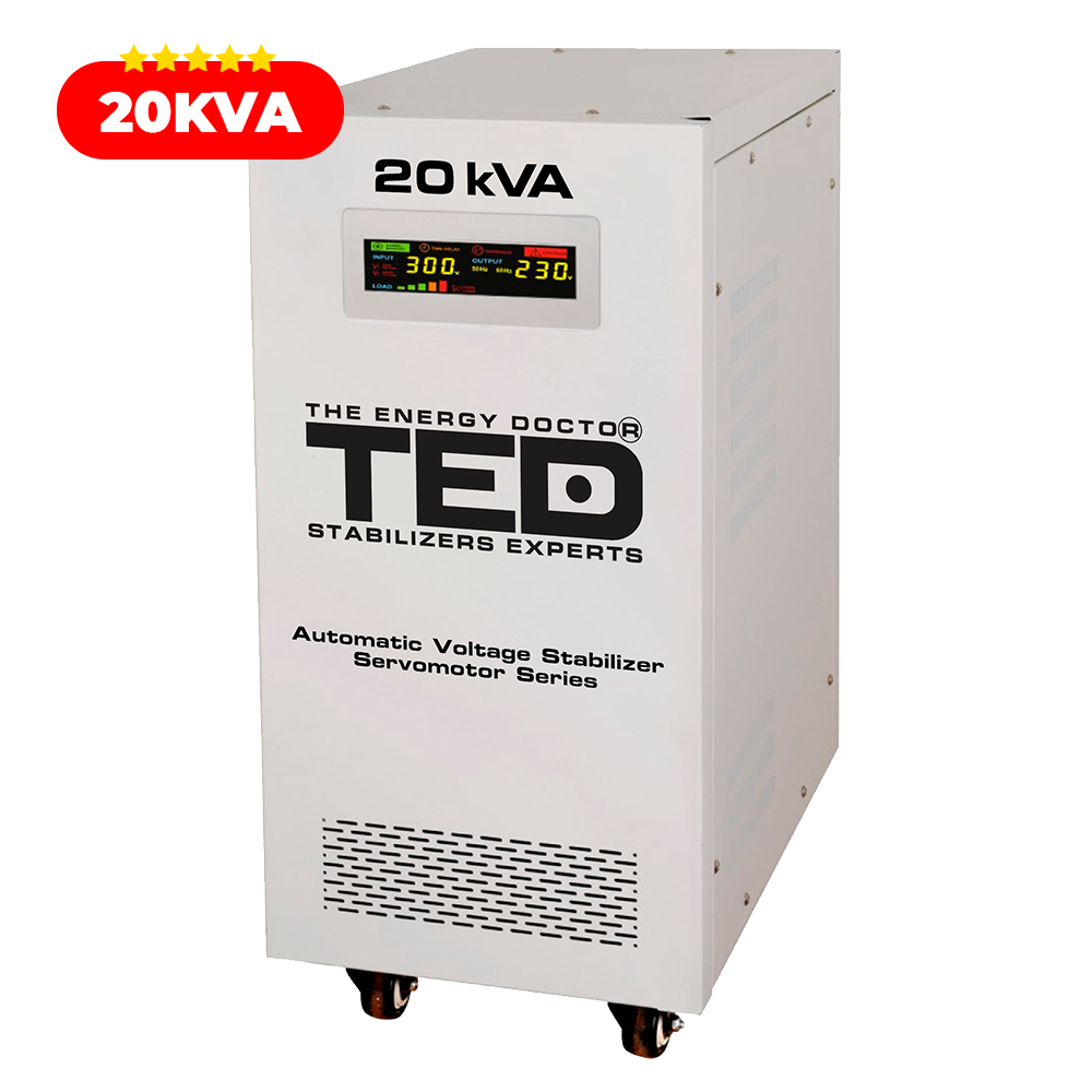 Stabilizator Tensiune Monofazic Servomotor 20KVA 16kW - Regulator TED Electric Imagine secundară a produsului