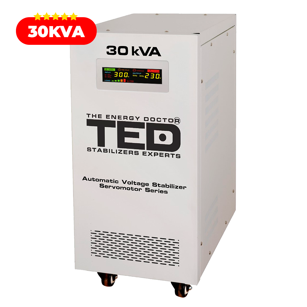 Stabilizator Tensiune Monofazic Servomotor 30KVA 24kW - Regulator TED Electric Imagine secundară a produsului