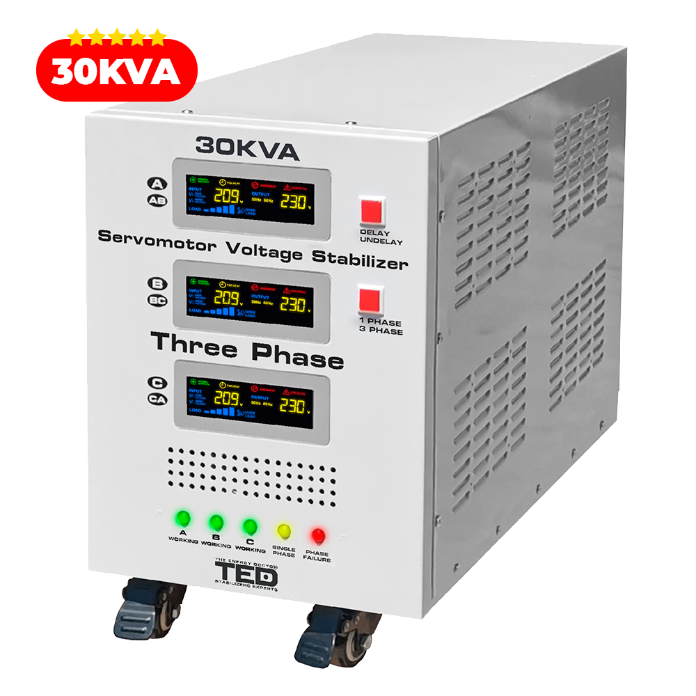 Stabilizator Tensiune Trifazic Servomotor 30KVA 24kW - Regulator TED Electric Imagine secundară a produsului