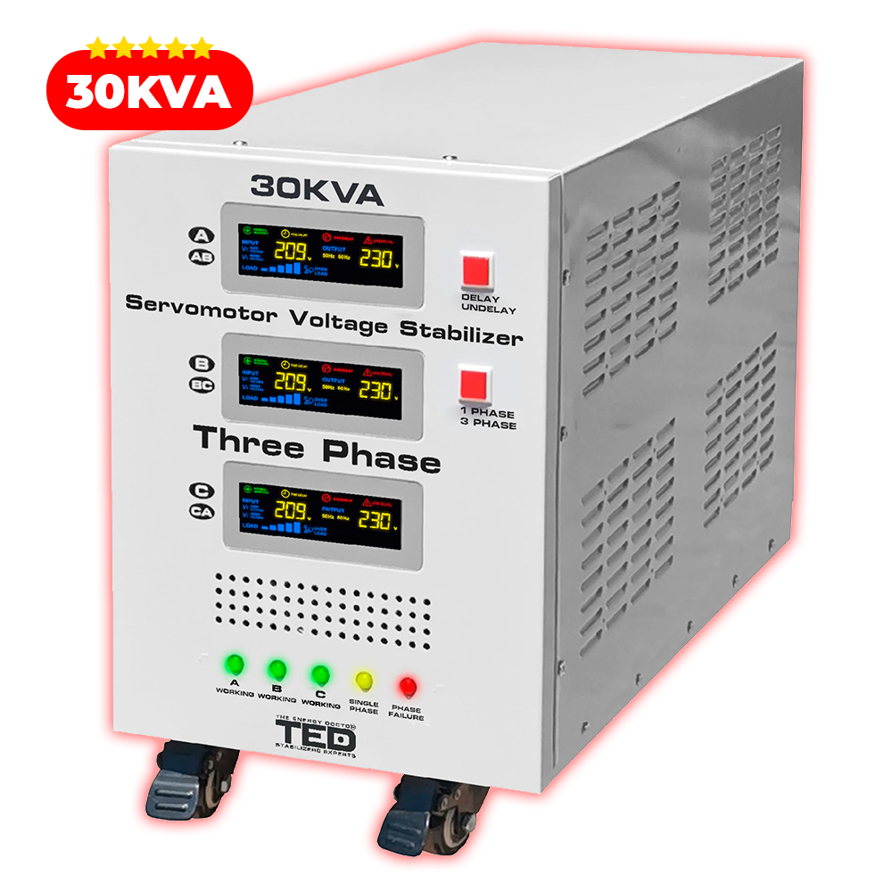 Regulator Stabilizator tensiune trifazat 30KVA 24kW TED Electric AVR