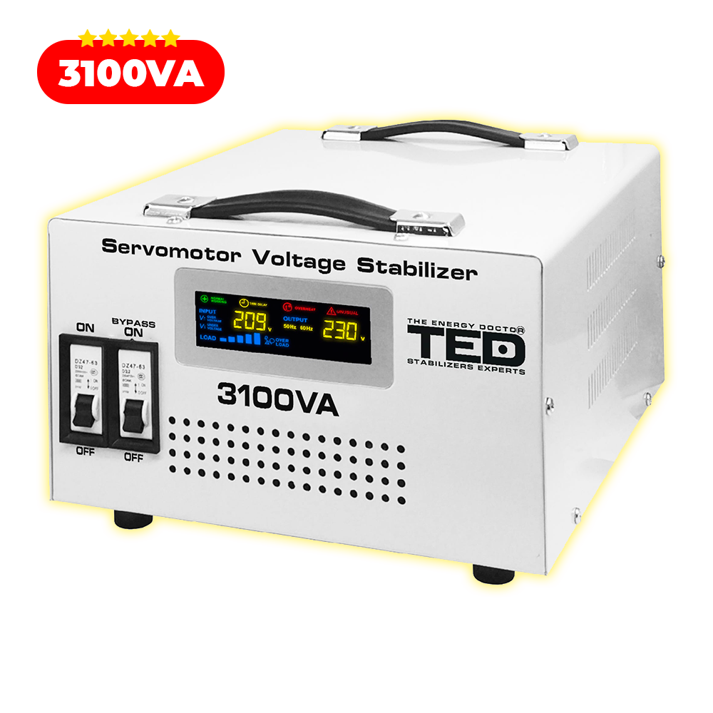 Regulator stabilizator tensiune servomotor 3100VA 1800W TED000163 Imagine principală a produsului