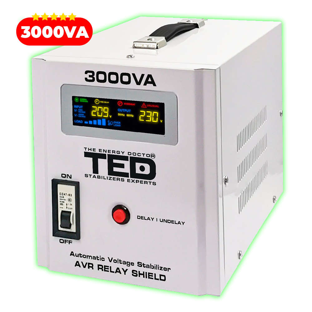 Regulator Stabilizator Tensiune 3000VA 1800W TED 000149