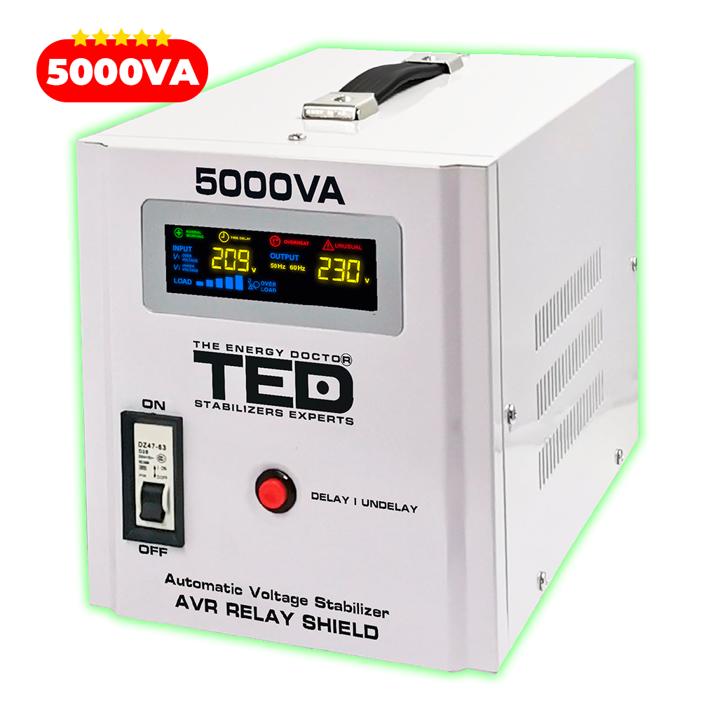 Regulator Stabilizator Tensiune 5000VA 3000W TED Electric 00187 Imagine principală a produsului