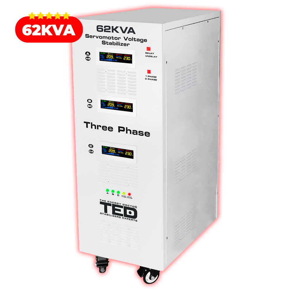 Regulator Stabilizator Tensiune Trifazic 62KVA 48kW TED Electric Imagine principală a produsului
