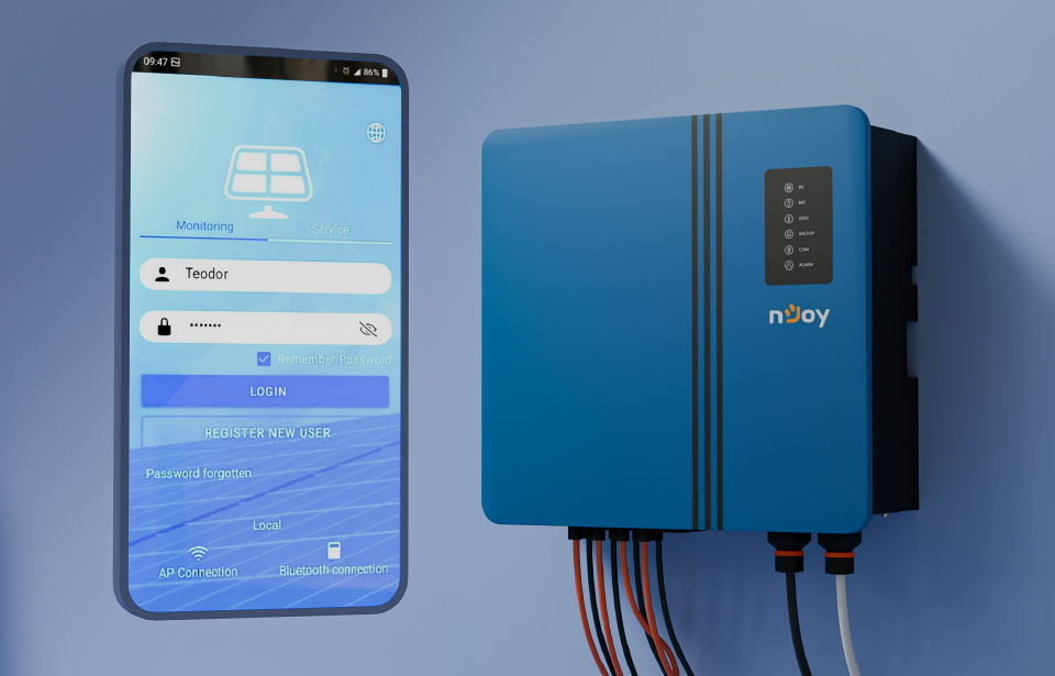 Kit Invertor Hibrid Trifazat 10kW + Baterie LiFePO4 10kW nJoy