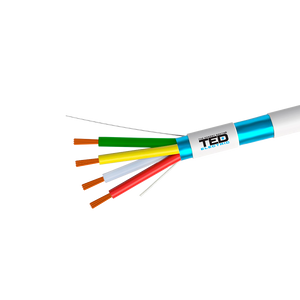 Cablu alarma 4 fire multifilare ecranate + fir masa cupru integral 4x0,22mm TED Wire Expert TED002297