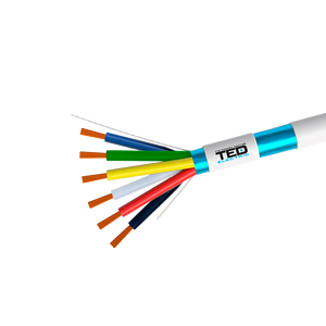 Cablu alarma 6 fire multifilare ecranate + fir masa CCA 6x0,22mm rola 100m TED Wire Expert TED002303