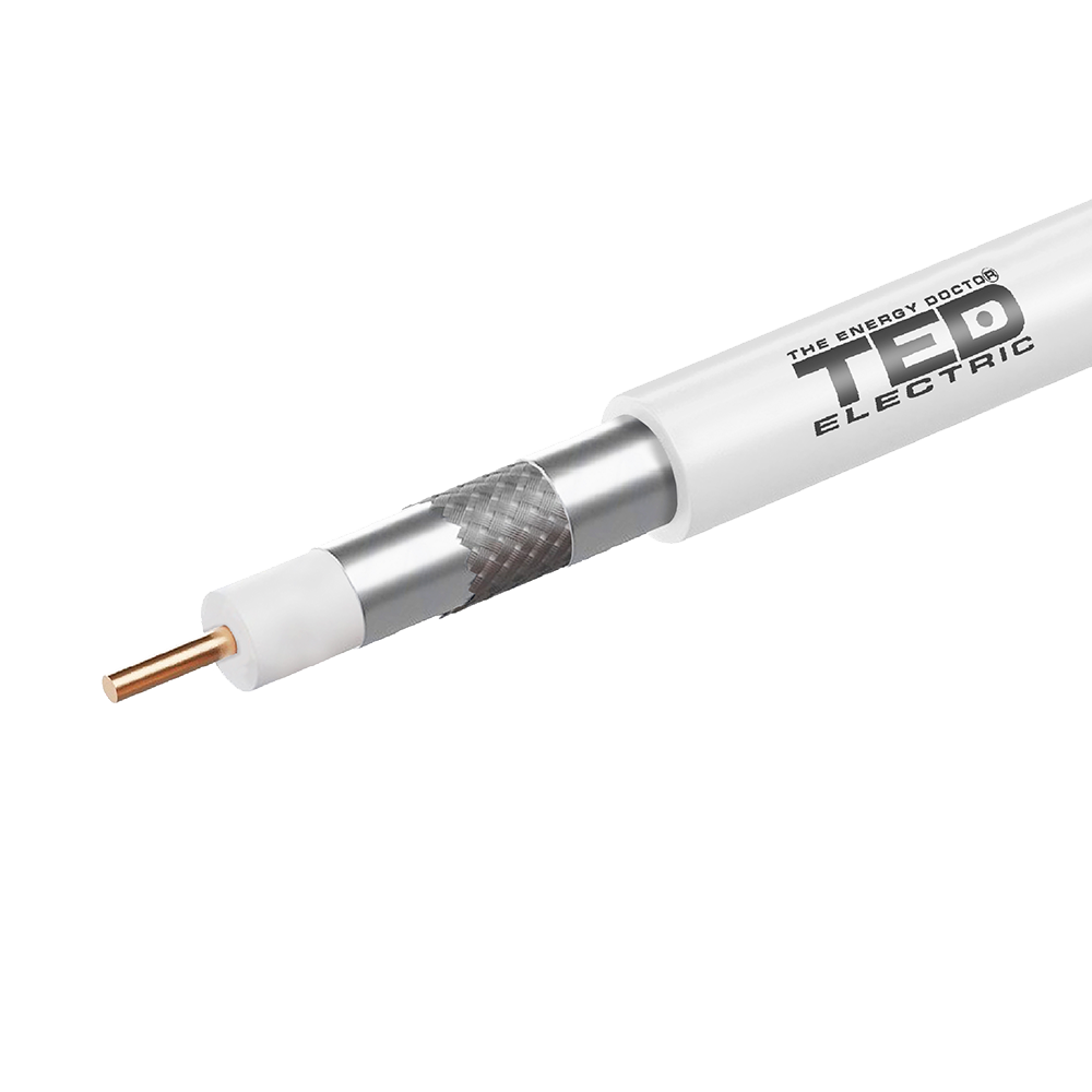 Cablu coaxial RG6 Tri-Shield CCS Tresa CCA, rola 305ml TED Electric TED002587
 Imagine principală a produsului