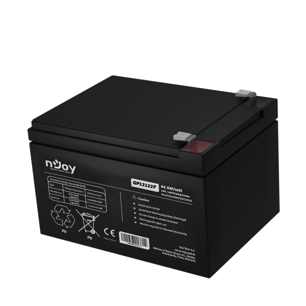 Acumulator UPS 12V 12Ah nJoy GP12122F Imagine principală a produsului