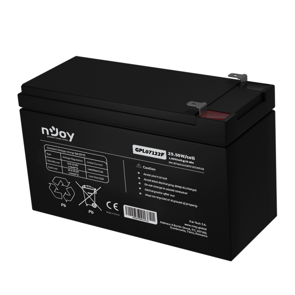 Acumulator 12V 7Ah UPS High Rate Imagine principală a produsului