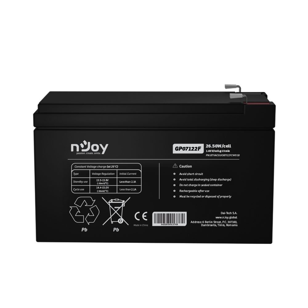 Baterie 12V 7Ah nJoy GP07122F 