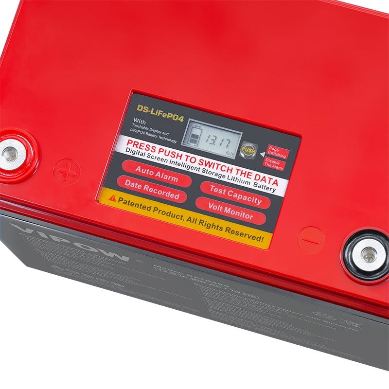 Baterie LiFePO4 12V 100Ah - Acumulator BMS, Bluetooth, Display Vipow BAT0499 Imagine secundară a produsului