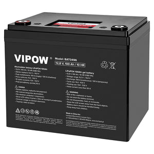 Baterie LiFePO4 12V 100Ah - Acumulator cu BMS Vipow BAT0496