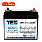 Baterie LiFePO4 12V 50Ah - Acumulator BMS, Bluetooth TED Electric TED007391