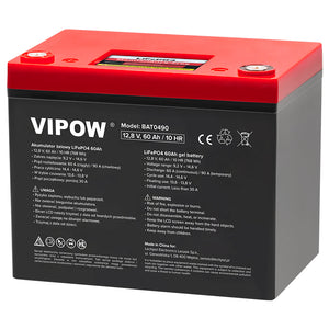 Baterie LiFePO4 12V 60Ah - Acumulator cu BMS Vipow BAT0490