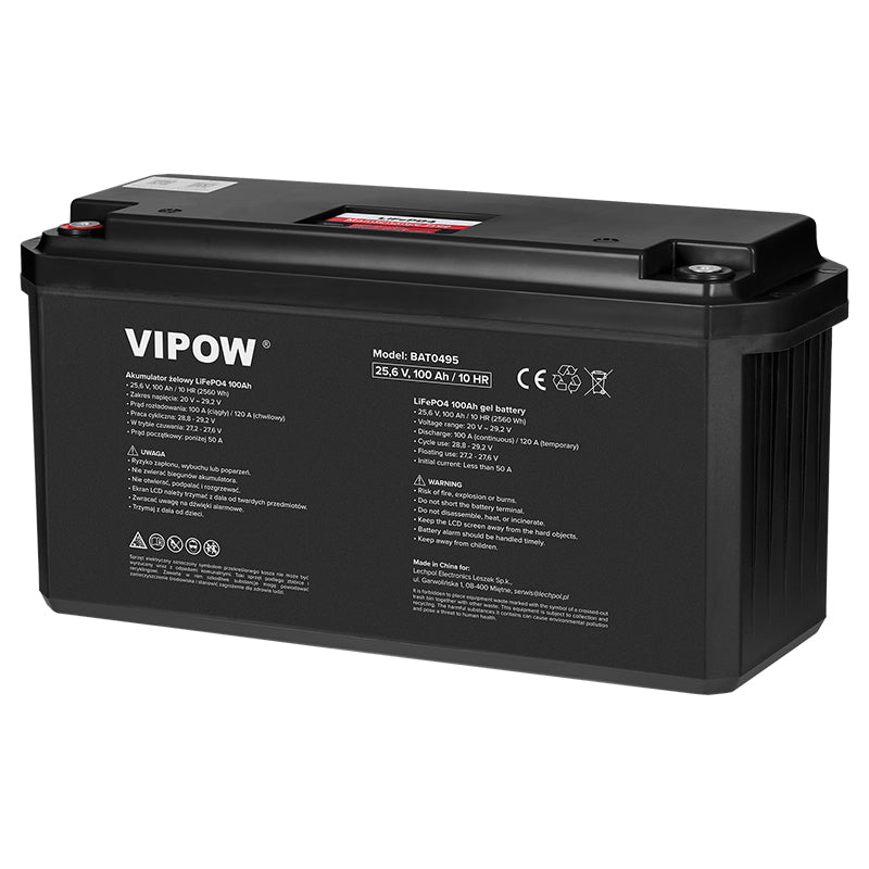 Baterie LiFePO4 24V 100Ah - Acumulator cu BMS Vipow BAT0495