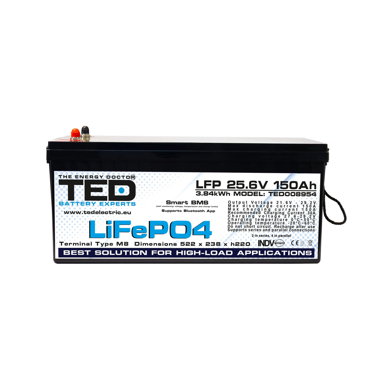Baterie LiFePO4 24V 150Ah - Acumulator UPS Centrala Termica / Fotovoltaic cu BMS, Bluetooth TED Electric TED008954