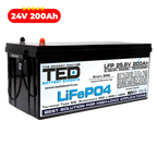 Baterie LiFePO4 24V 200Ah - Acumulator UPS Centrala Termica / Fotovoltaic cu BMS, Bluetooth TED Electric TED008961