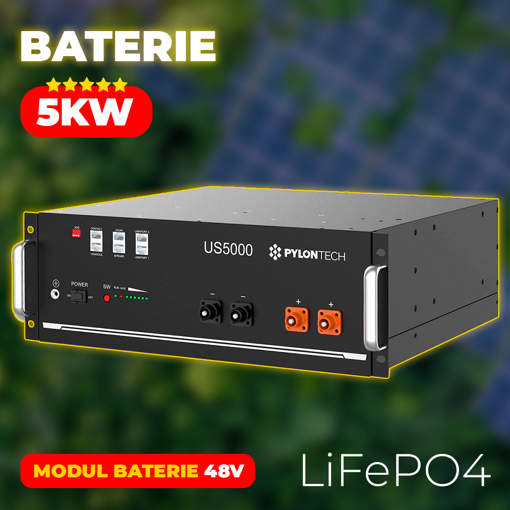 Baterie LiFePO4 Solara Pylontech US5000 4.8kW 5kW 48V Imagine principală a produsului