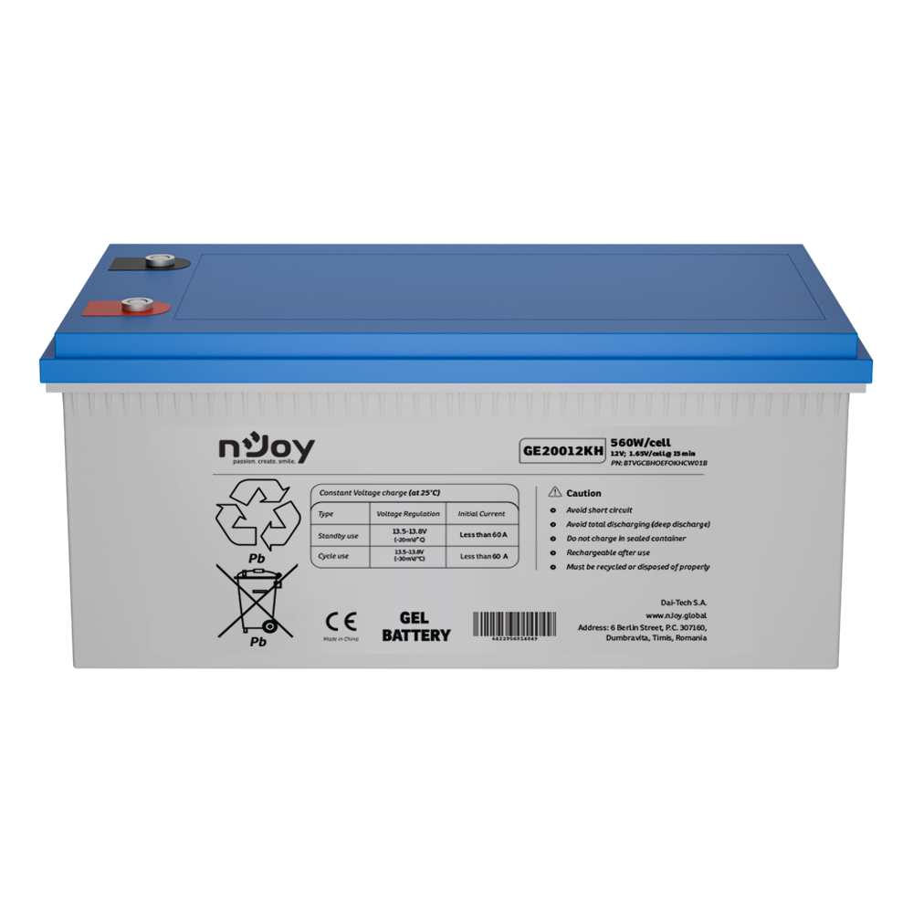 Acumulator 12V 200Ah VRLA, Baterie 12V 200Ah M8 nJoy raZe FOTOVOLTAIC, Eolian Imagine secundară a produsului