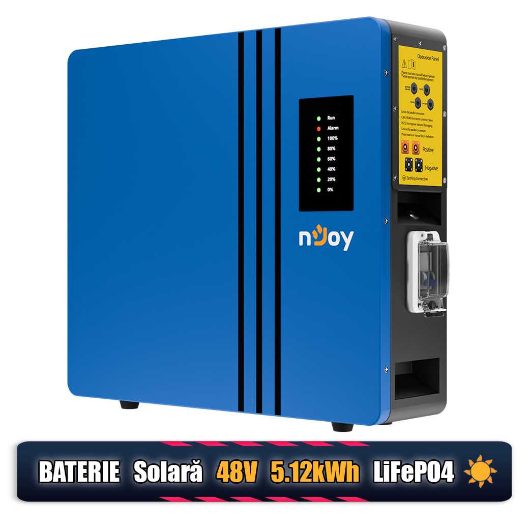 Kit Invertor Hibrid 5kW + Baterie LiFePO4 10kW nJoy