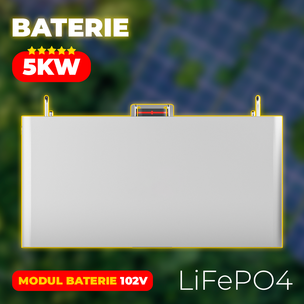 Baterie Solara Modulara 5.12kWh 102V High Voltage LiFePO4 nJoy Powerhill HV5K-50-C Imagine secundară a produsului
