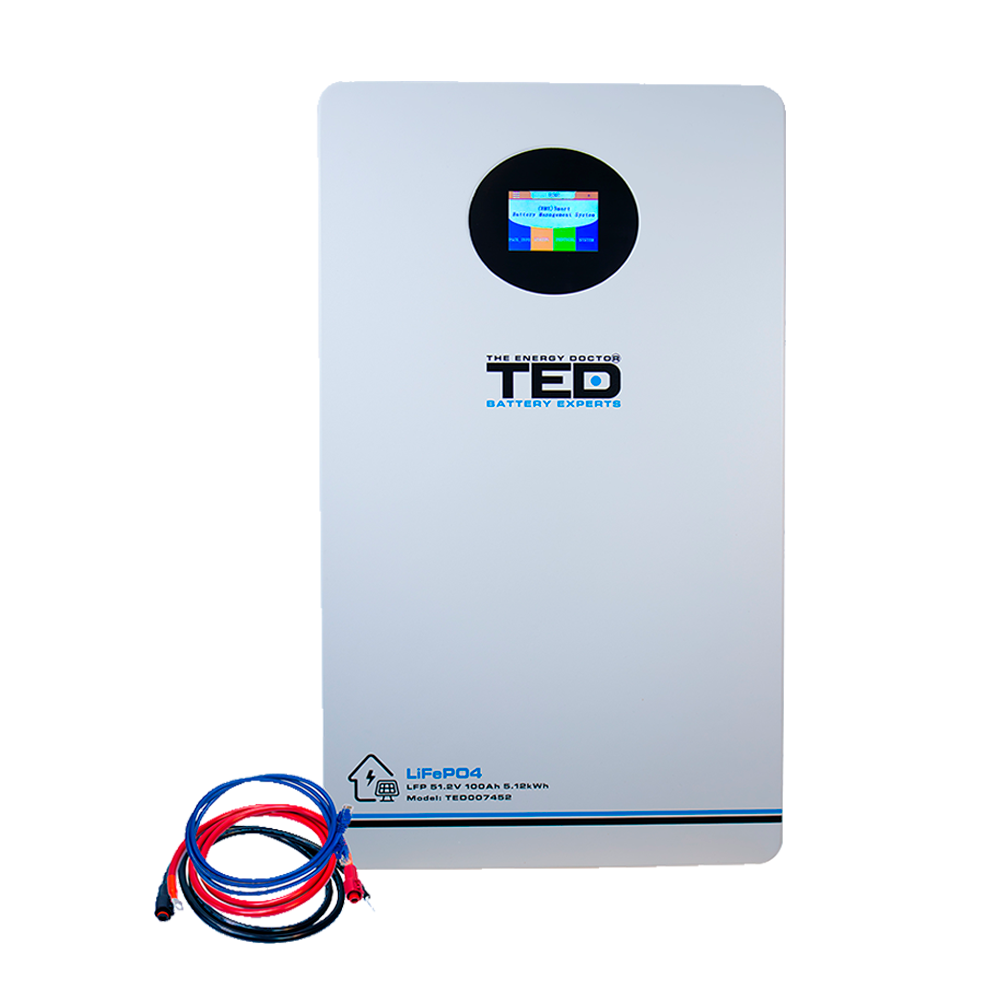 Baterie LiFePO4 48V 100Ah 5.12kW - Acumulator BMS, Bluetooth TED Electric TED007452 Imagine principală a produsului