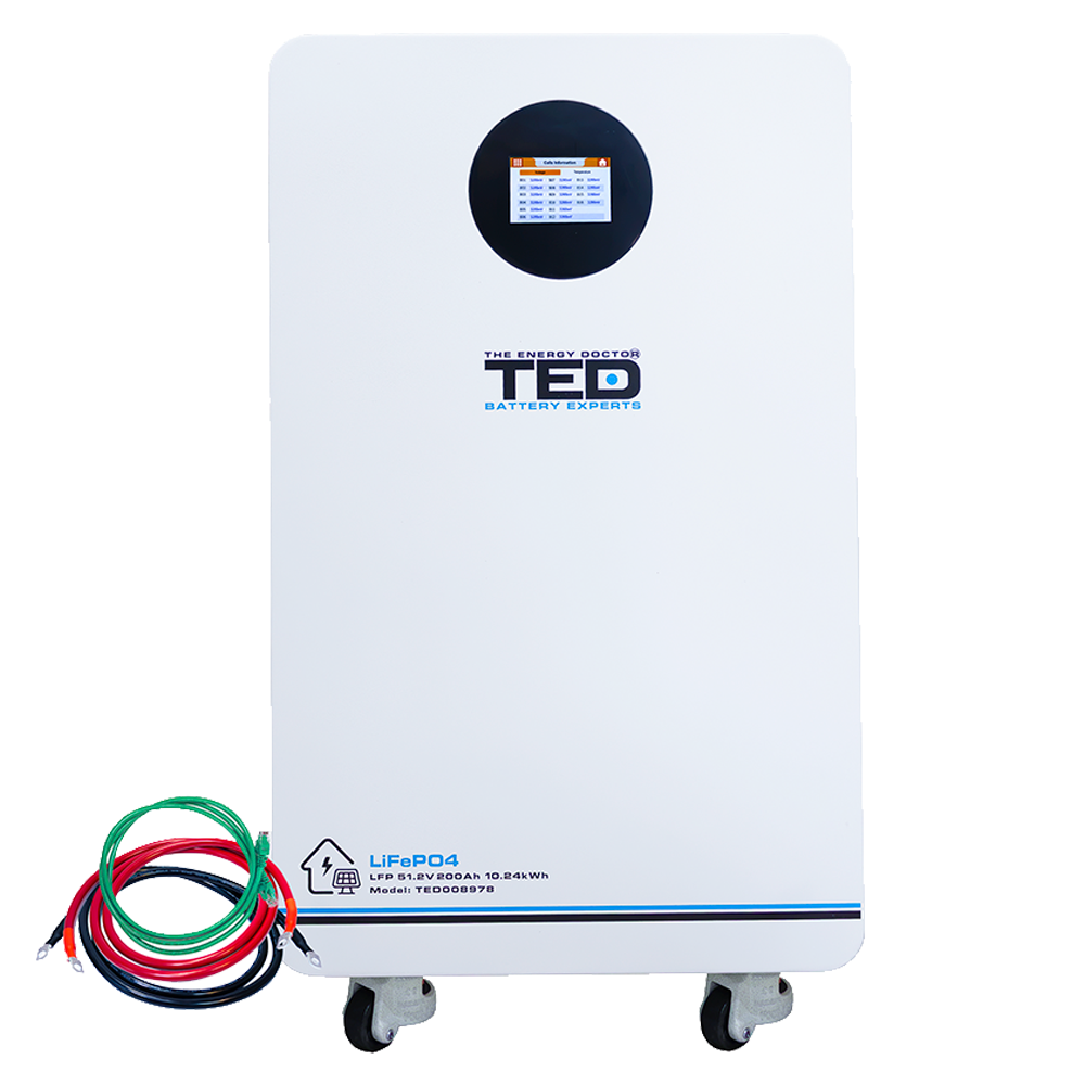 Baterie LiFePO4 48V 200Ah 10.24kWh - Acumulator BMS, Bluetooth TED Electric TED008978 Imagine principală a produsului