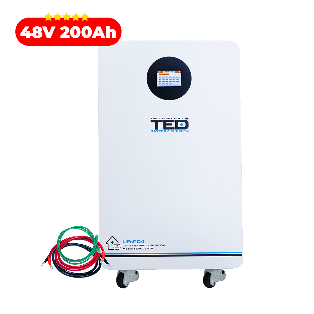 Baterie LiFePO4 48V 200Ah 10.24kWh - Acumulator BMS, Bluetooth TED Electric TED008978 Imagine secundară a produsului