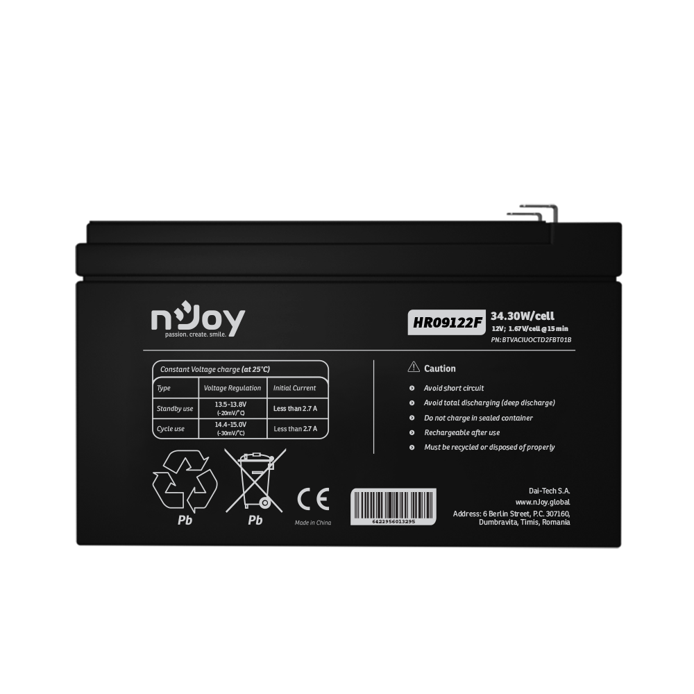 Baterie 12V 9Ah High Rate nJoy