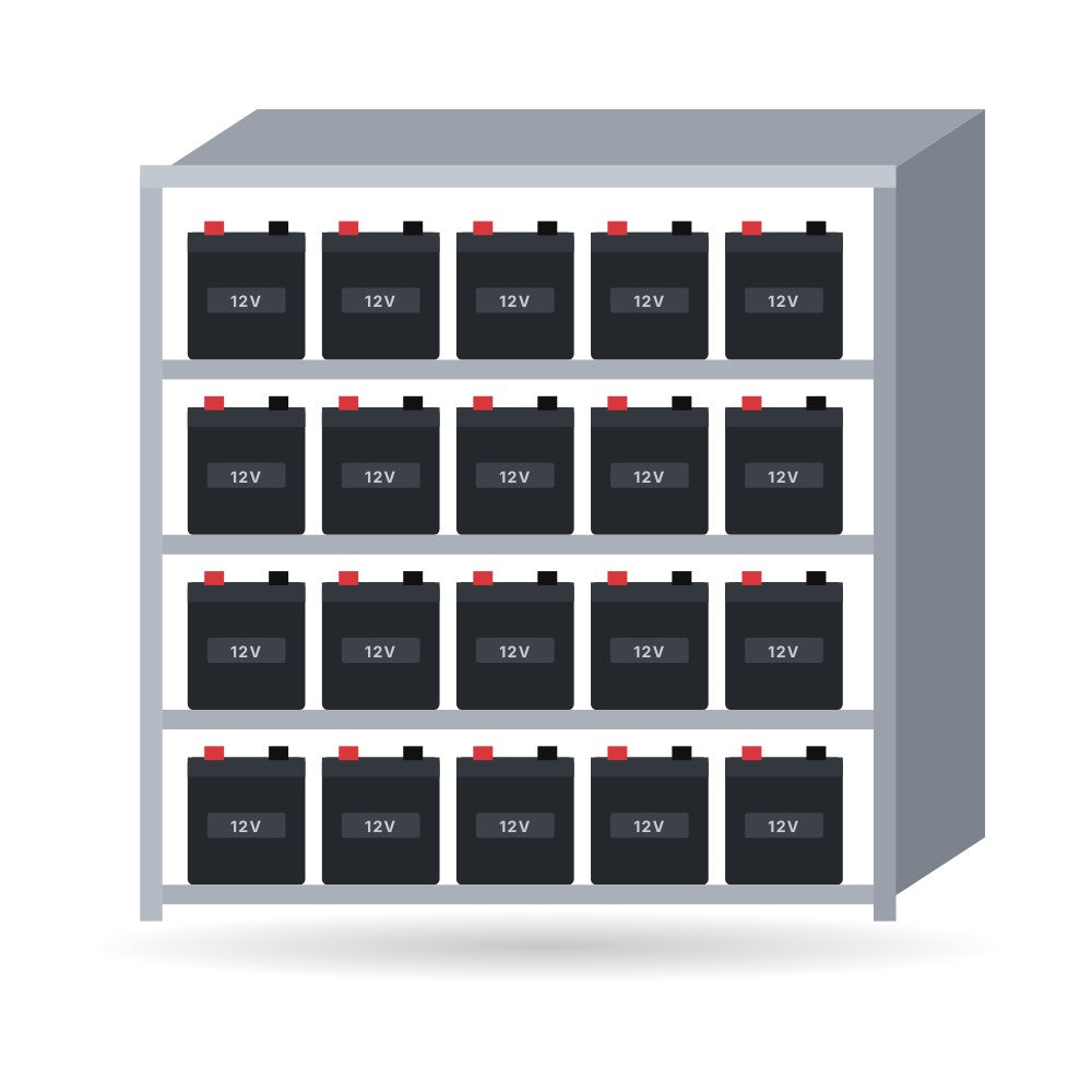 Rack Deschis Baterii UPS 20 x 12V 210Ah - 230Ah COVER BR230-20 Imagine principală a produsului