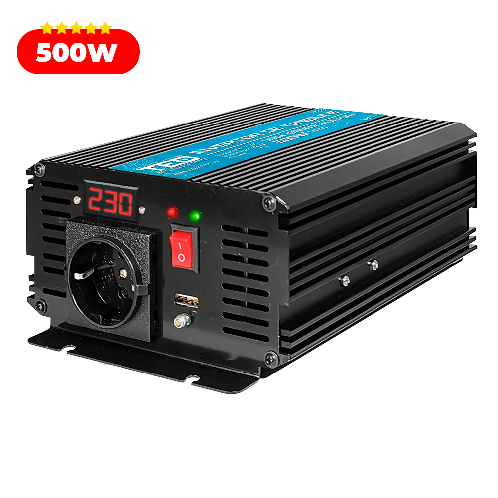 Invertor auto 12V 220V 500W cu varf la 1000W pentru Camion Rulota TED Electric cu sinusoida pura