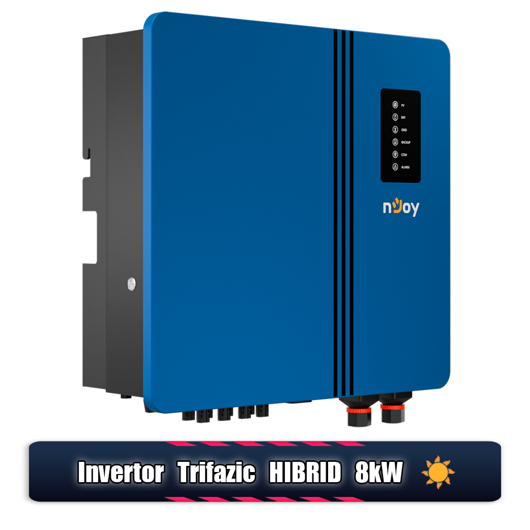 Invertor Solar 8kW Hibrid Trifazat nJoy Ascet | 2 x MPPT