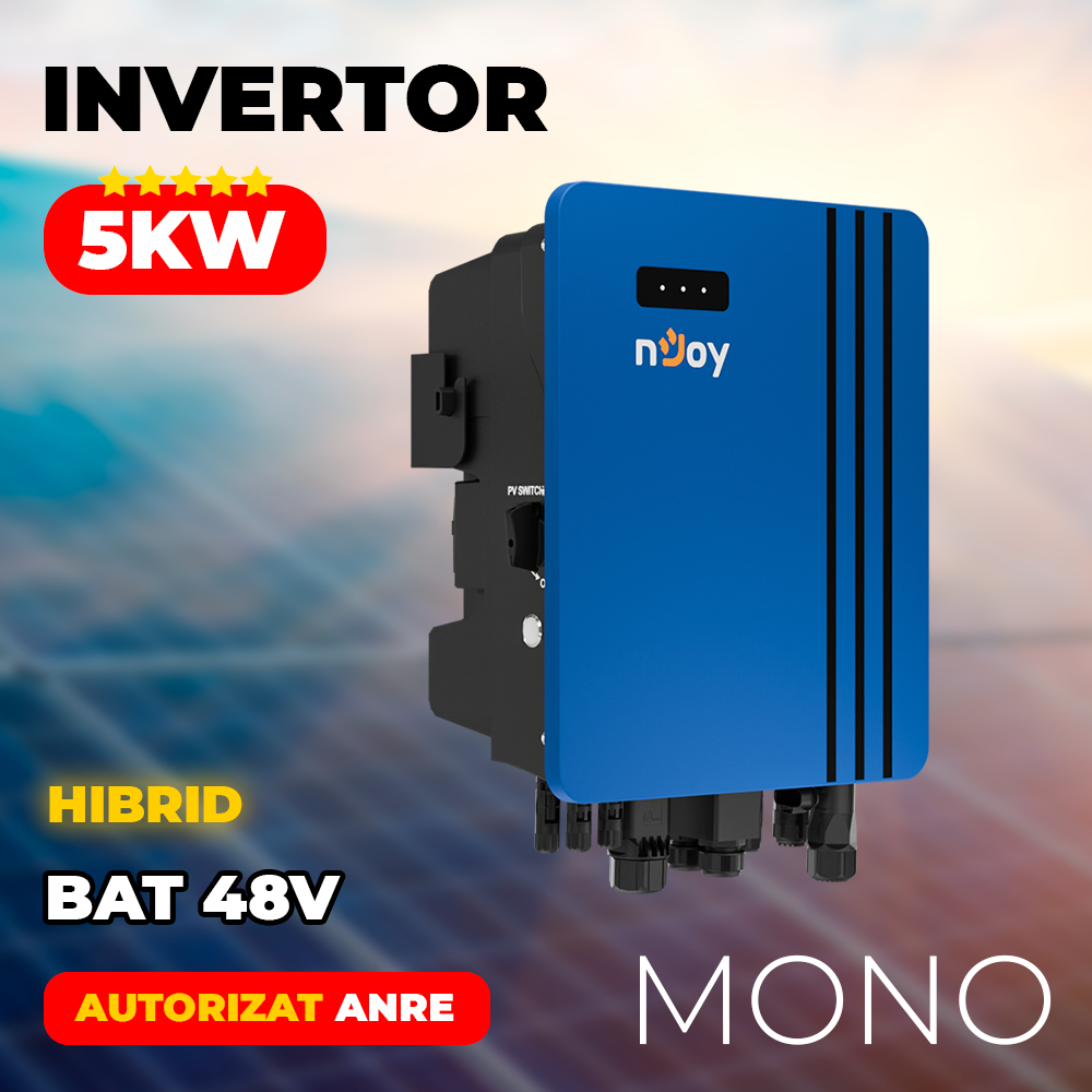 Invertor Solar 5kW Hibrid Monofazat nJoy Ascet 48V | 2 x MPPT Imagine secundară a produsului