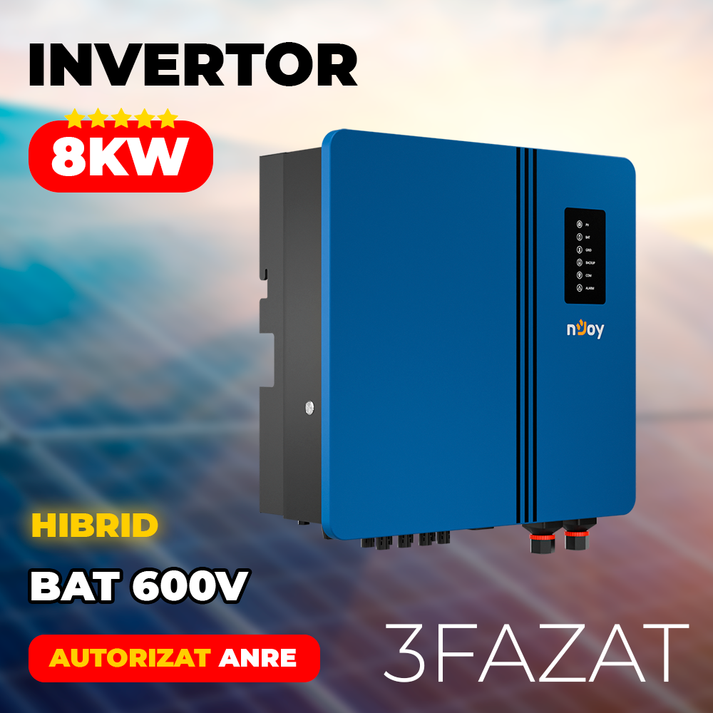 Invertor Solar 8kW Hibrid Trifazat nJoy Ascet | 2 x MPPT Imagine secundară a produsului