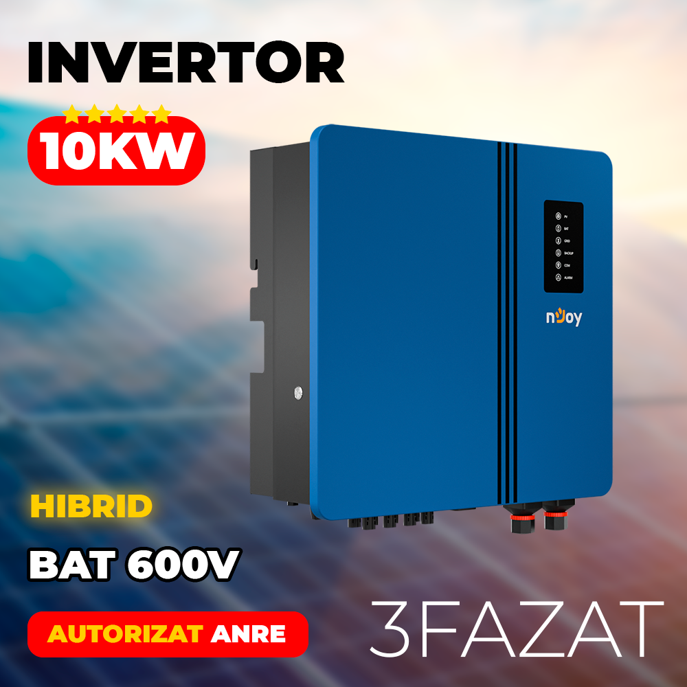Invertor Solar 10kW Hibrid Trifazat nJoy Ascet | 2 x MPPT Imagine secundară a produsului