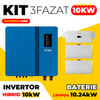 Kit invertor hibrid trifazat 10kW baterie LiFePO4 10kW nJoy